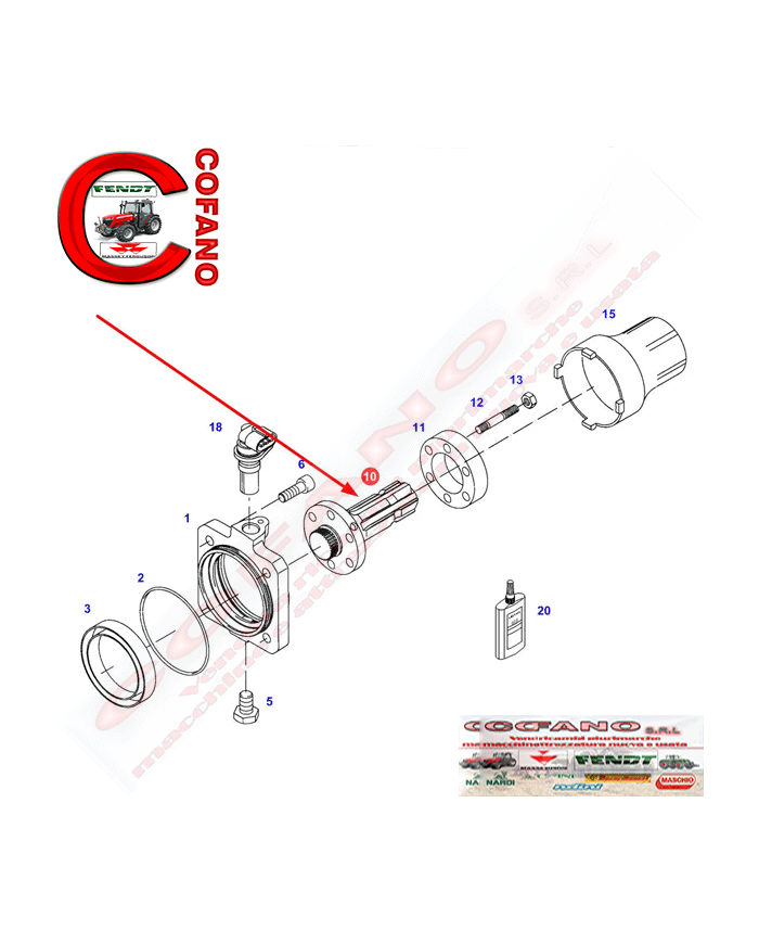 Albero pto 1'' 3/4 Z20 MF Fendt 0071033100000