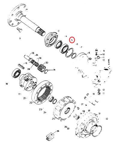 Cuscinetto assale posteriore 712794R91 Case IH 130x75x25 mm