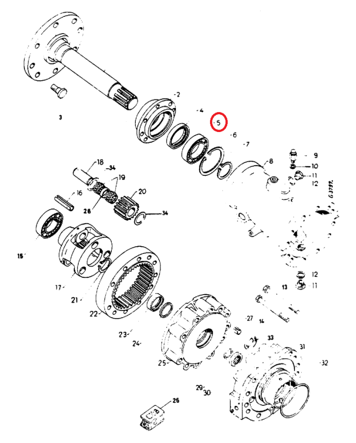 Cuscinetto assale posteriore 712794R91 Case IH 130x75x25 mm