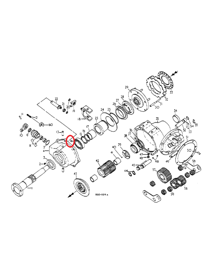 Cuscinetto conico trasmissione 3216279R91 Case IH 100x55x22,75 mm