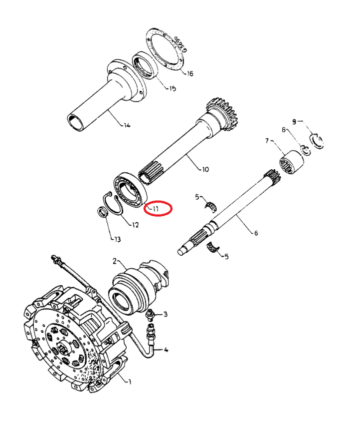 Cuscinetto albero frizione 1411847R91 Case IH 100x70x20 mm
