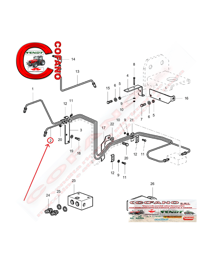 Tubo 0.012.4004.3 Agco MF serie 3300-3400