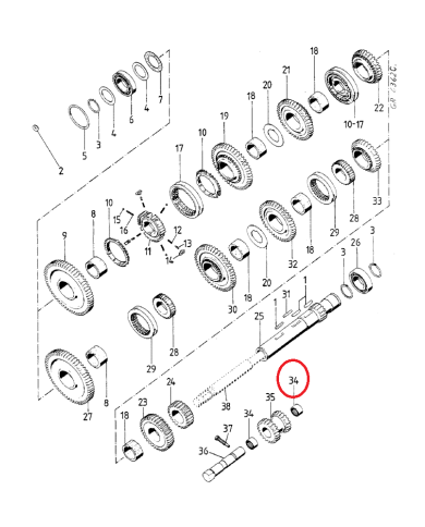 Cuscinetto trasmissione 3148636R91 Case IH 30x37x20 mm