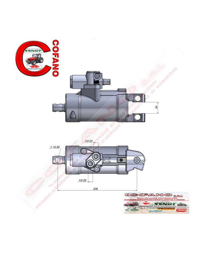 Cilindro sterzo MF serie 100-200-300