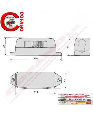 Fanale illuminazione targa Cobo 02.662.000.01 Fanale illuminazione targa Cobo 02.662.000.01