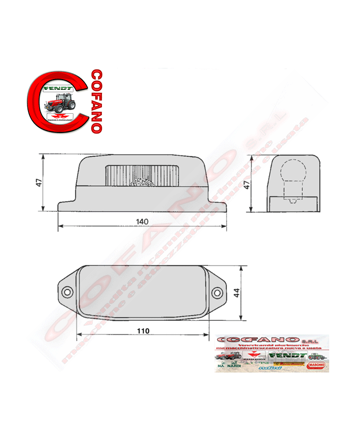 Fanale illuminazione targa Cobo 02.662.000.01