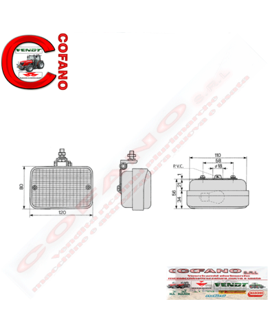 Fanale posteriore con staffa Cobo 02.616.000.01 Fanale posteriore con staffa Cobo 02.616.000.01