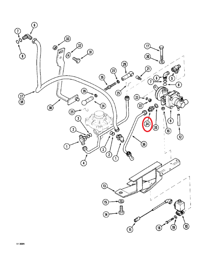 Raccordo M16x1,5 x M18x1,5 compatibile con Case IH 3058449R1