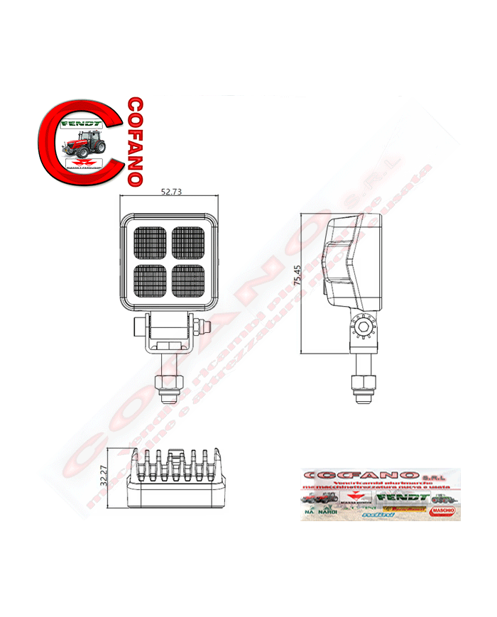 Faro da lavoro led 12w