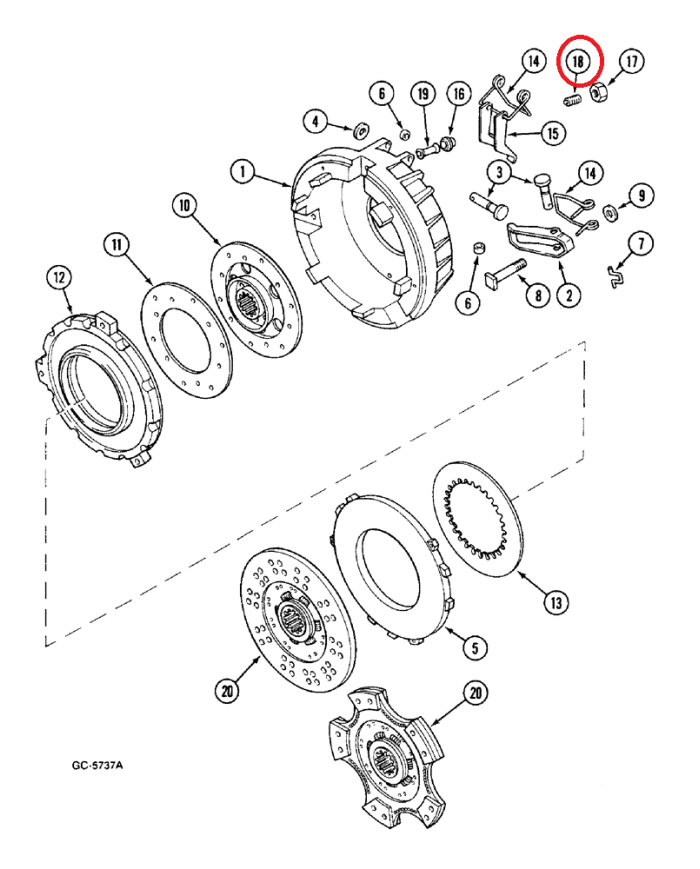 Forcella di collegamento freno a pedale 3058293R1 Case IH