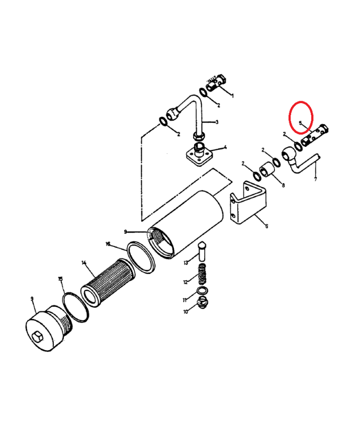 Raccordo filtro olio alta pressione 786958R1 compatibile con Case IH