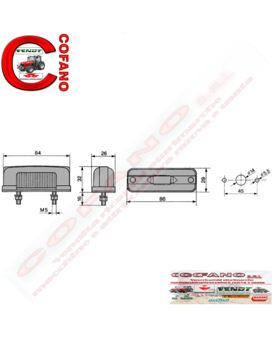 Fanalino luce targa Hella
