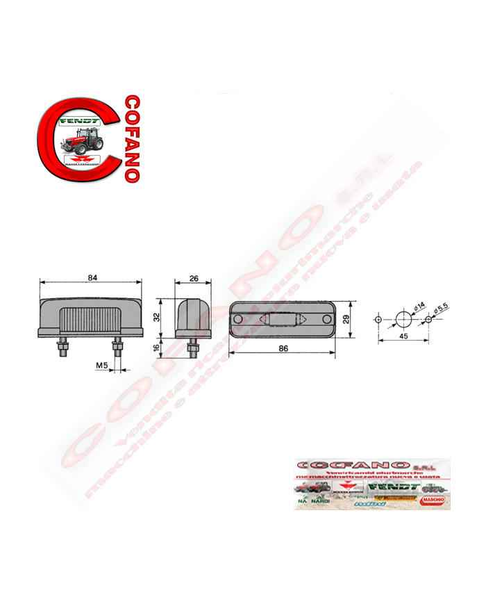 Fanalino luce targa Hella