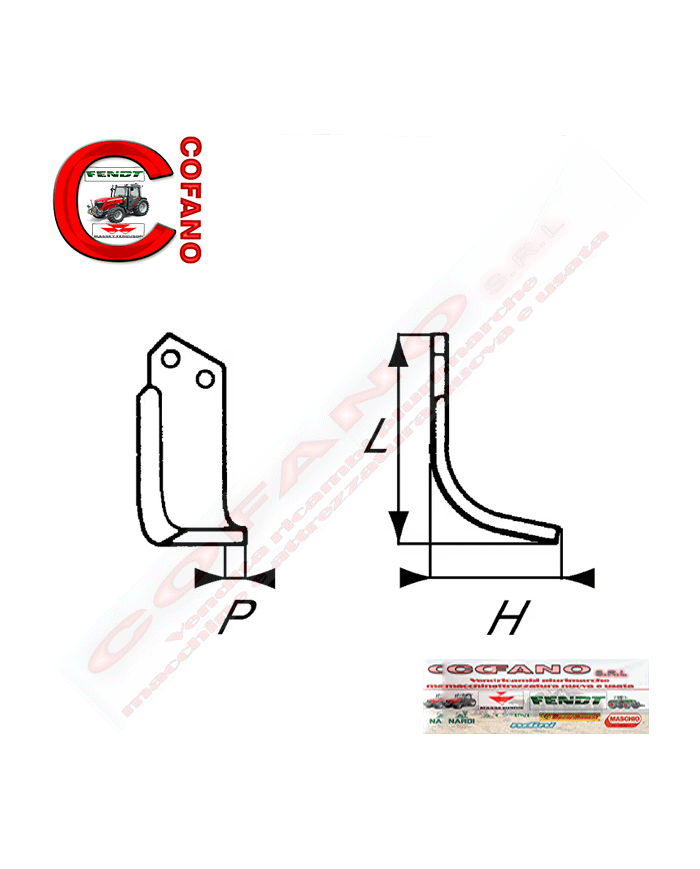 Zappetta DX o SX Maschio 182x116x60 mm