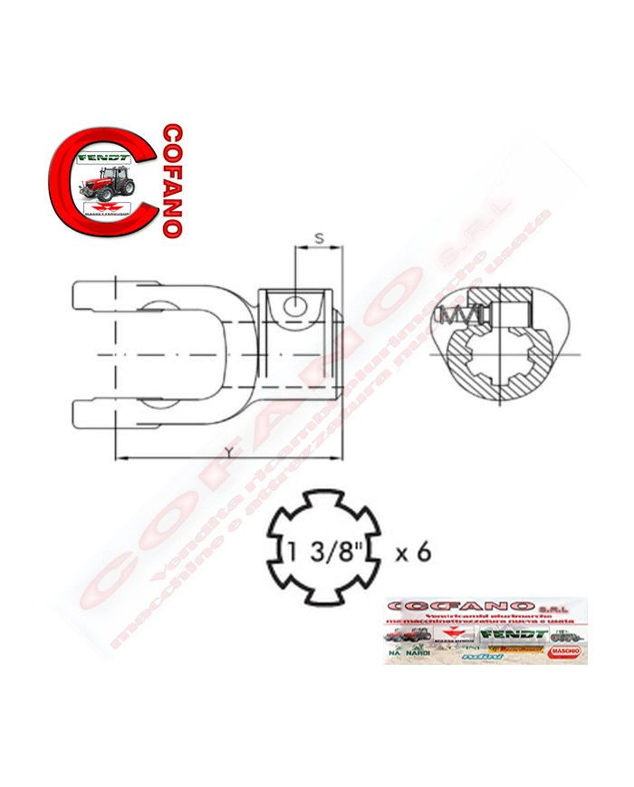 Forcella esterna 1.41 Z6 1-3/8'' Bondioli & Pavesi