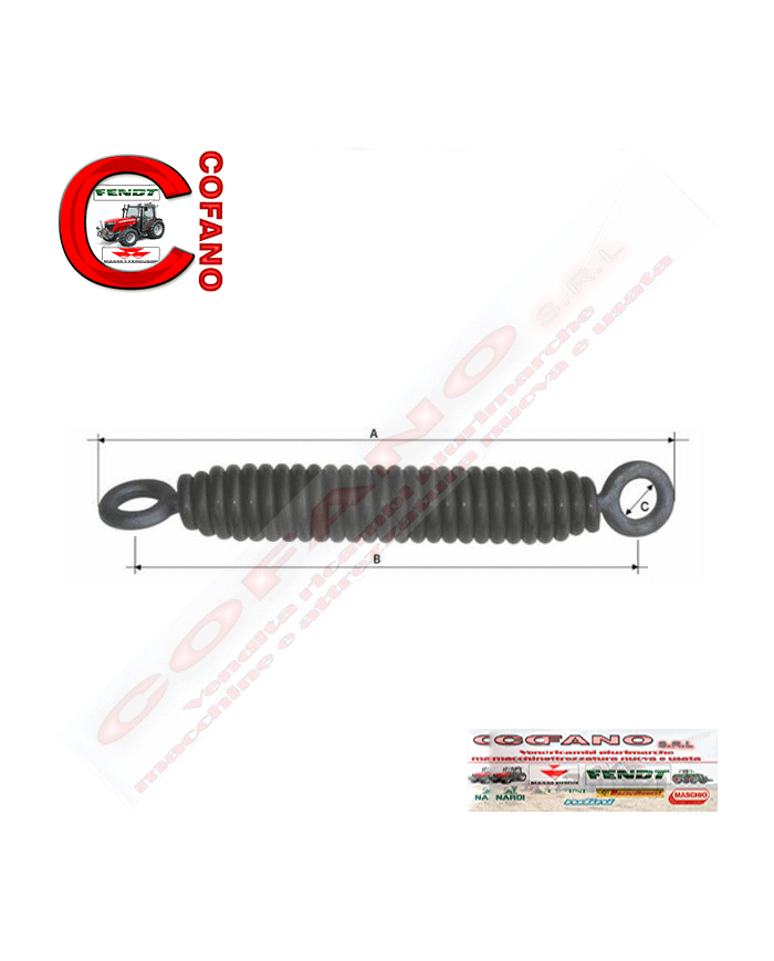 Molla tiller con occhio chiuso filo 12 mm Lungh 420 mm