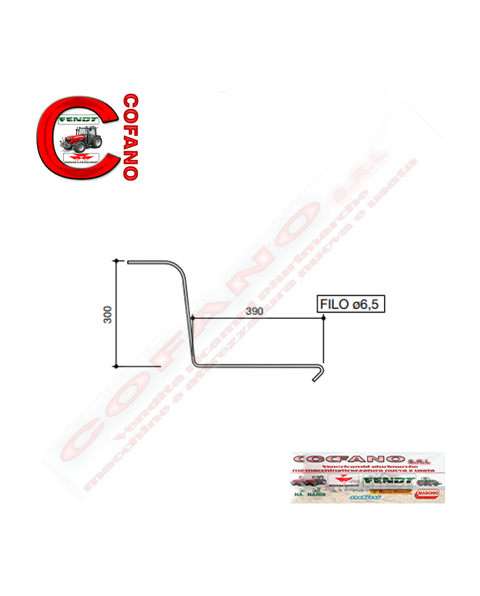 Kit 5 pz. Dente ranghinatore raggera Rossi LS15016