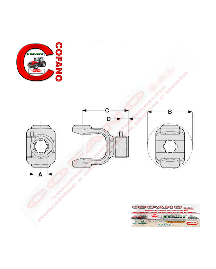 Forcella con pulsante 1-3/8"-6 denti T50/V50 Comer