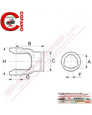 Forcella Ø 36 mm tipo 3 Bondioli&Pavesi