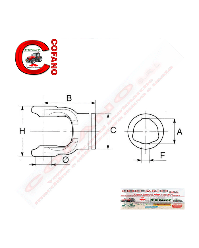 Forcella Ø 36 mm tipo 3 Bondioli&Pavesi