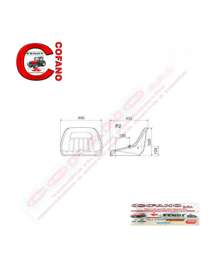 Sedile KAB P2 Largh 490 mm