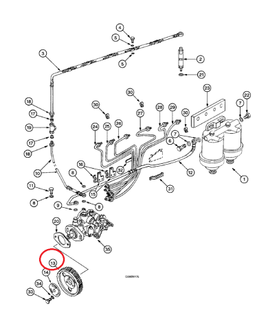 Ingranaggio pompa iniezione compatibile con Case IH 3218450R1