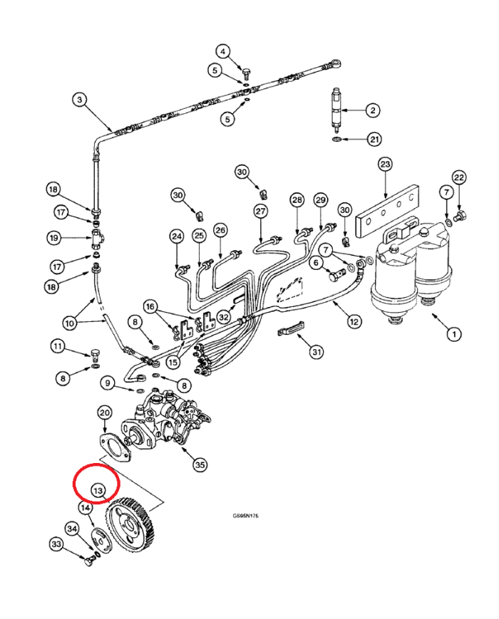 Ingranaggio pompa iniezione compatibile con Case IH 3218450R1