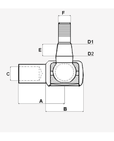 Testina sterzo compatibile con Case IH 3221271R91