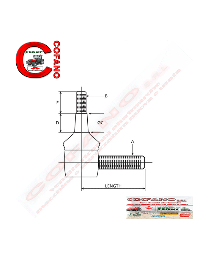 Testina sterzo Lungh 95 mm
