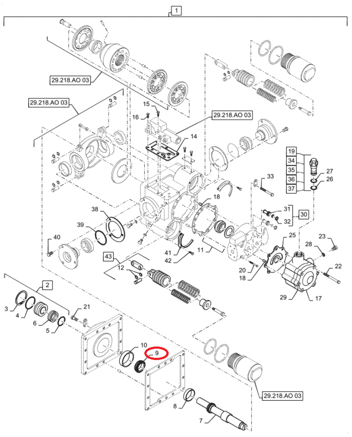 Cuscinetto conico 33,34 x 22,33 mm compatibile con Case IH 671032R1