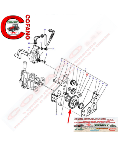 Ingranaggio pompa idraulica 1868540M1 Agco