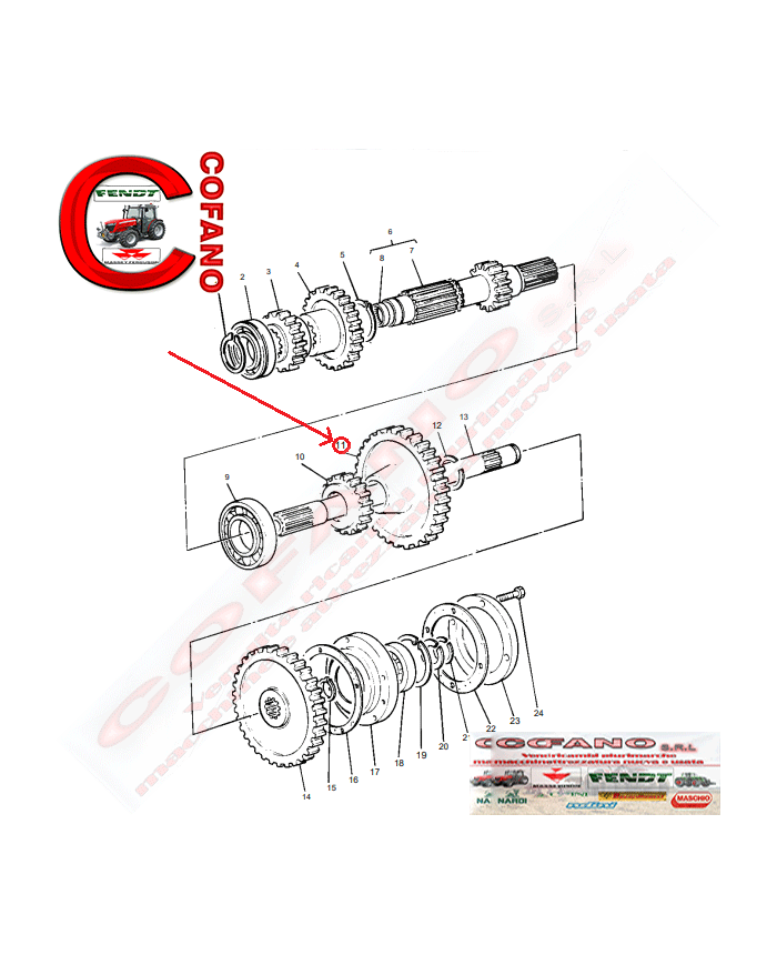 Ingranaggio Agco 1617940M1 Massey Ferguson 270-280-290-590