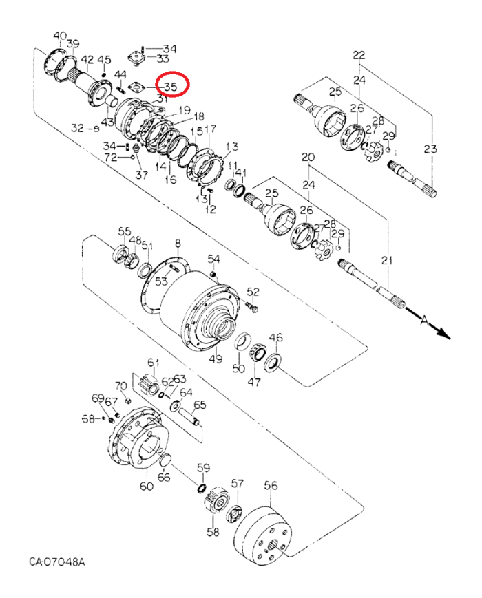 Spessore snodo assale anteriore compatibile con Case IH 78810C1