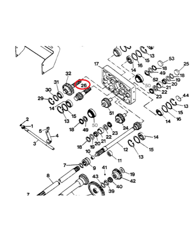Albero PTO millerighe compatibile con Case IH 3221037R1