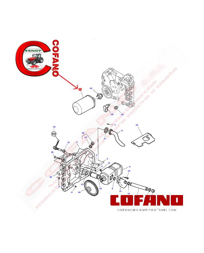 Filtro idraulico 4303303M1 Agco MF 5400-6400