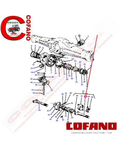 Forcella semiasse anteriore 1424733M1 MF 1100-2600-2700-3600