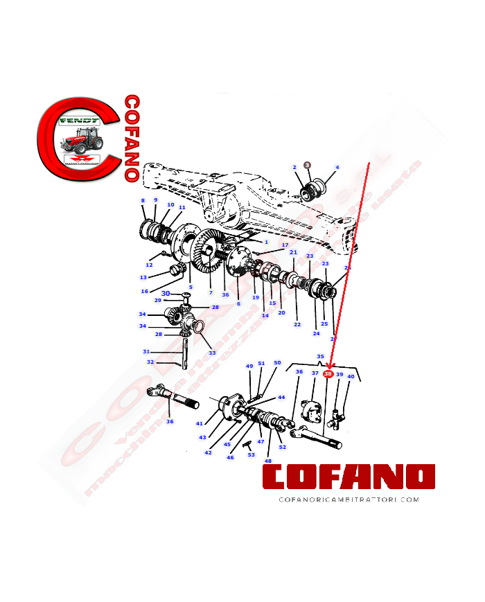 Forcella semiasse anteriore 1424733M1 MF 1100-2600-2700-3600