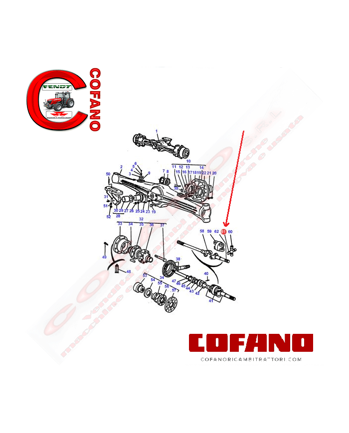 Albero 1423441M2 Massey Ferguson 250-260-270