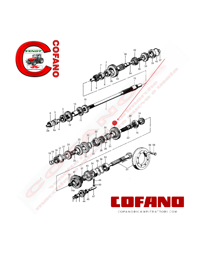 3302349M1 Ingranaggio cambio Z41 Landini Massey Ferguson 6530DTF 274DTF