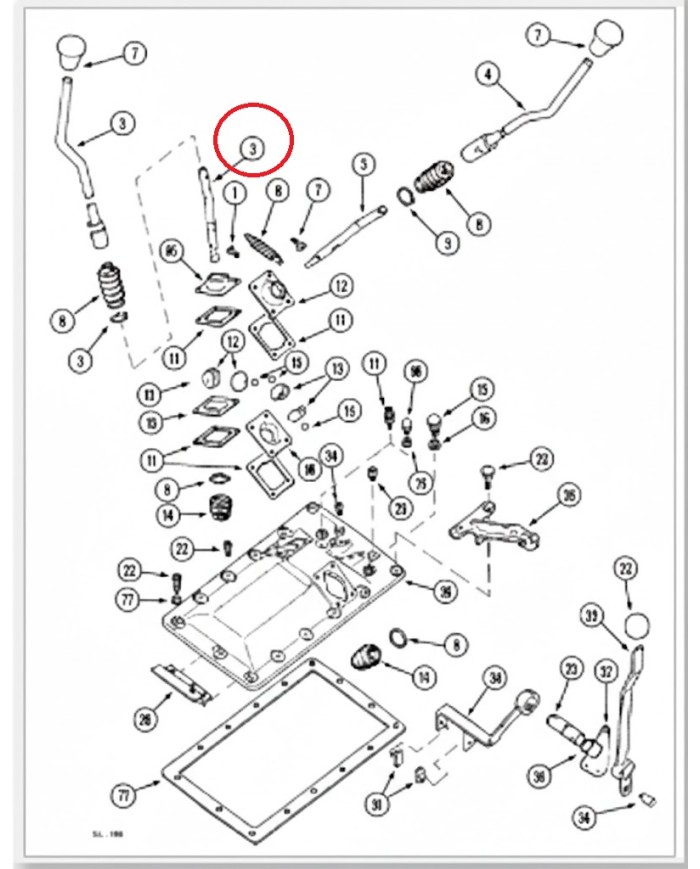 Leva Cambio 3220404R3 compatibile con Case IH Serie 74, 84, 85, 95