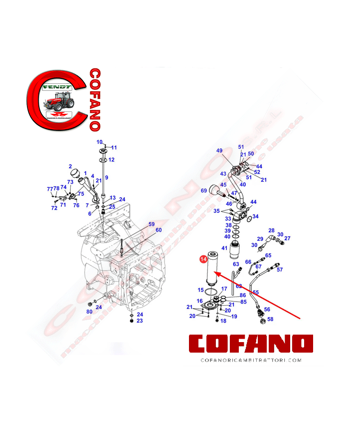 Filtro idraulico H931860061102 Fendt