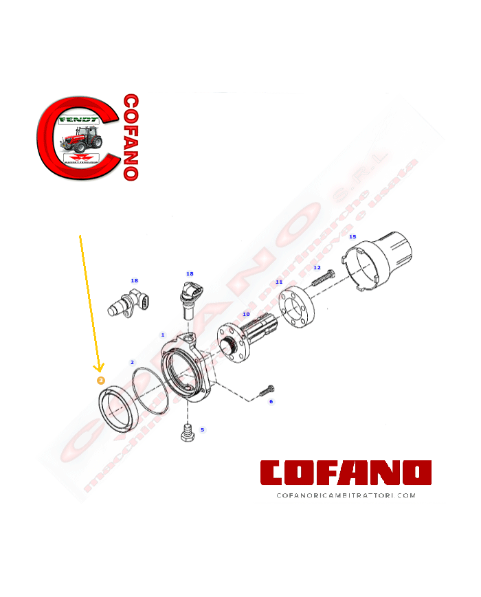 Paraolio presa di forza X550162801000 Fendt 95x110x10 mm