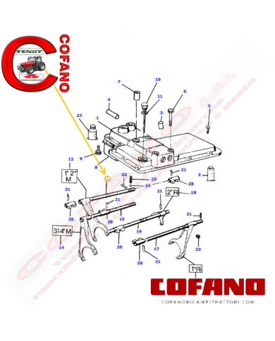 Asta leva del cambio 3531696M6 MF 300