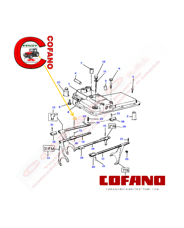 Asta leva del cambio 3531696M6 MF 300