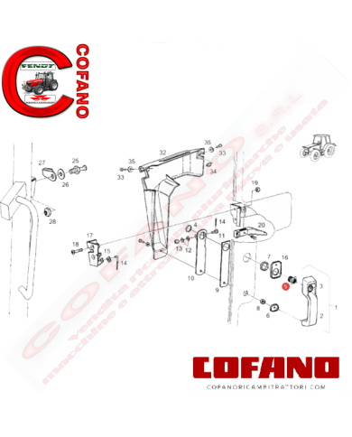 Inserto serratura maniglia Fendt 930 originale F117810030040
