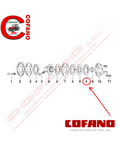 Disco di attrito ferodo per alberi cardanici 140x85.5x3.5