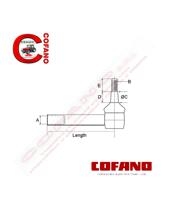 Testina sterzo Lung. 369 mm