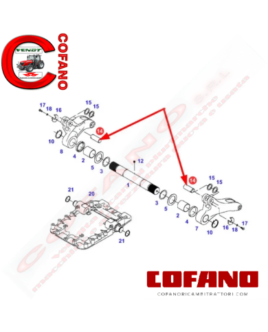 Perno del sollevatore posteriore Agco 716860030080 per Fendt