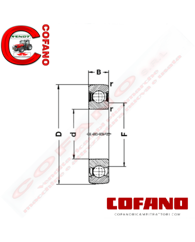 Cuscinetto a gola profonda 63072RS 35x20x21 mm