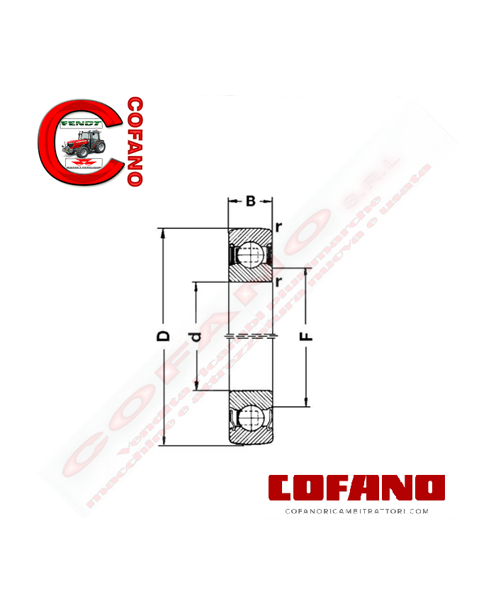 Cuscinetto a gola profonda 63072RS 35x20x21 mm